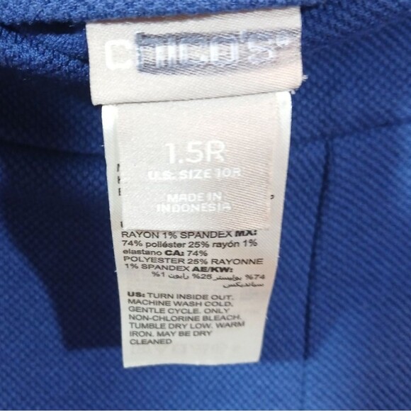 Chico's Dark Blue Flared Business/Career Pants Grommet Accent - Picture 8 of 11